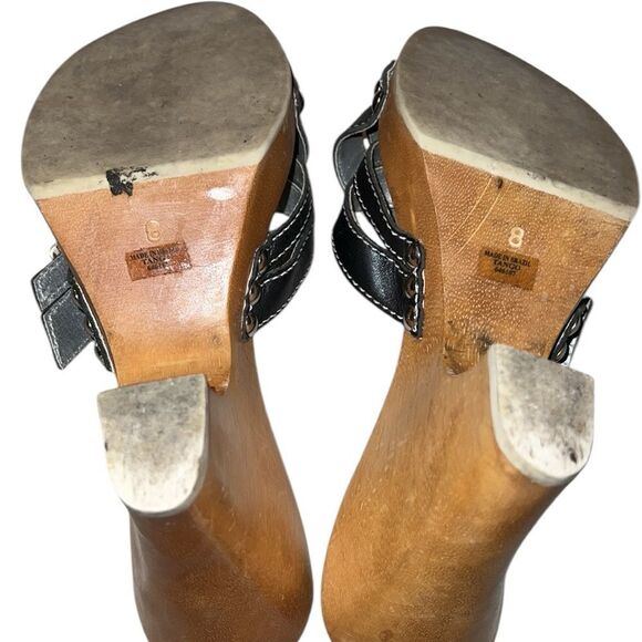 Bongo Vintage Black Leather Women's Sandals Size 8 - Picture 5 of 6